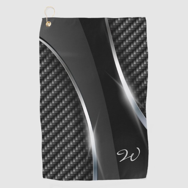 Carbon Fibre 3 Golf Towel (Front)