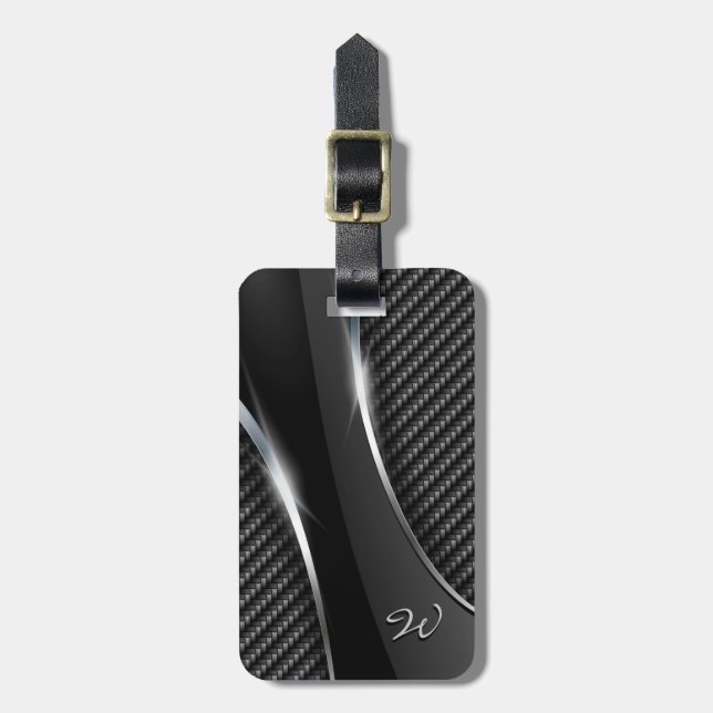 Carbon Fibre 3 Luggage Tag (Front Vertical)