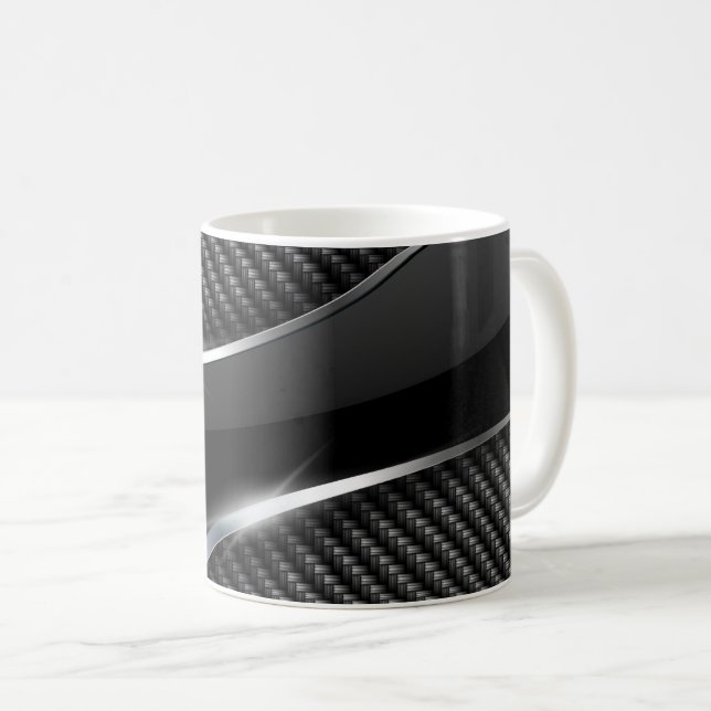 Carbon Fibre 3 Mugs (Front Right)