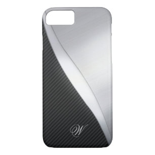 Carbon Fibre and Brushed Metal 03 iPhone 8/7 Case