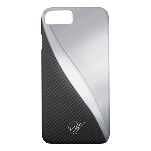 Carbon Fibre and Brushed Metal 03 Case-Mate iPhone Case (Back)