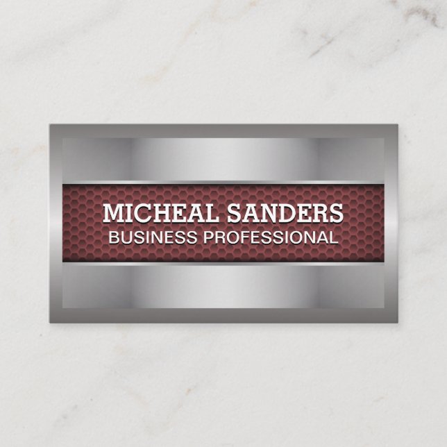 Carbon Fibre Black | Metallic Border Frame Business Card (Front)