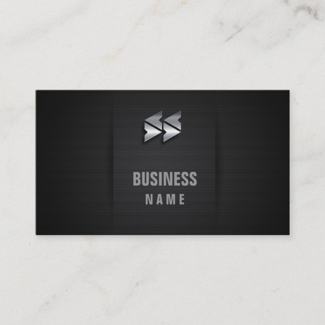 Carbon Fibre Effect Logo Business Card (Front)