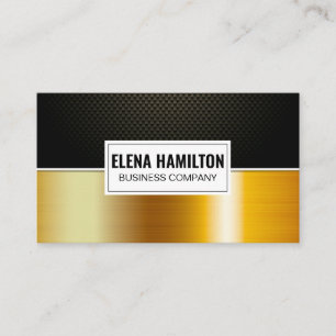 Carbon Fibre Gold Metallic Colour Block Business Card