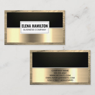 Carbon Fibre   Gold Metallic   Wood Frame Business Card