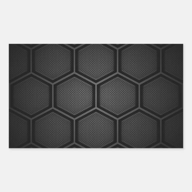 Carbon Fibre Hex Tiles Rectangular Sticker (Front)