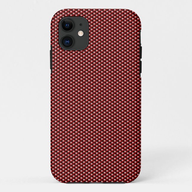 Carbon Fibre iPhone 5 Case (Dark Red) (Back)