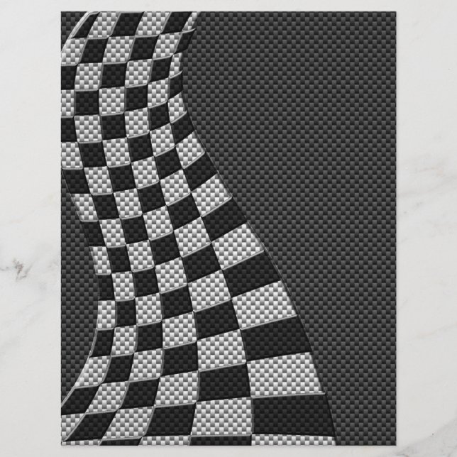 Carbon Fibre Like Racing Flag Wave Print (Front)