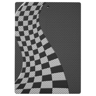 Carbon Fibre Like Racing Flag Wave Print Clipboard