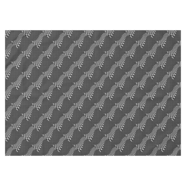 Carbon Fibre Like Racing Flag Wave Print Tablecloth (Front (Horizontal))