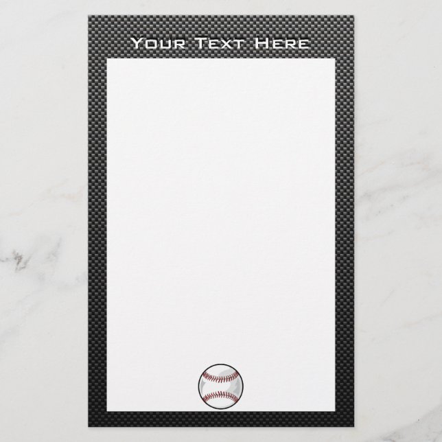 Carbon Fibre look Baseball Stationery (Front)