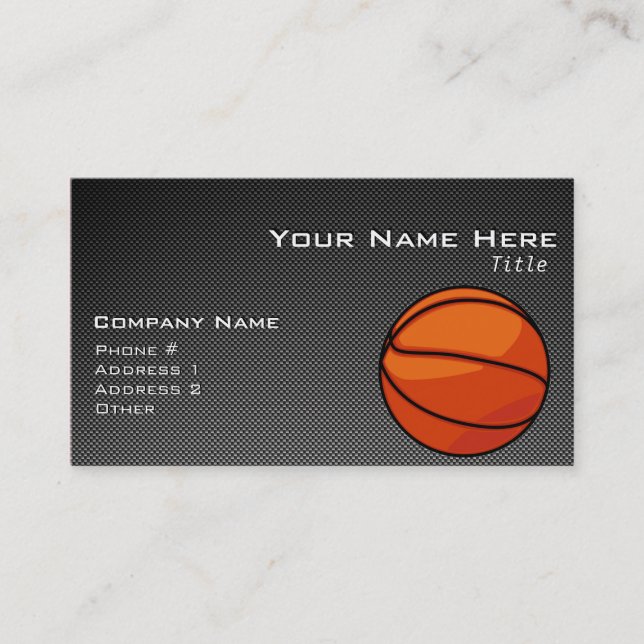 Carbon Fibre look Basketball Business Card (Front)