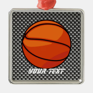 Carbon Fibre look Basketball Metal Tree Decoration