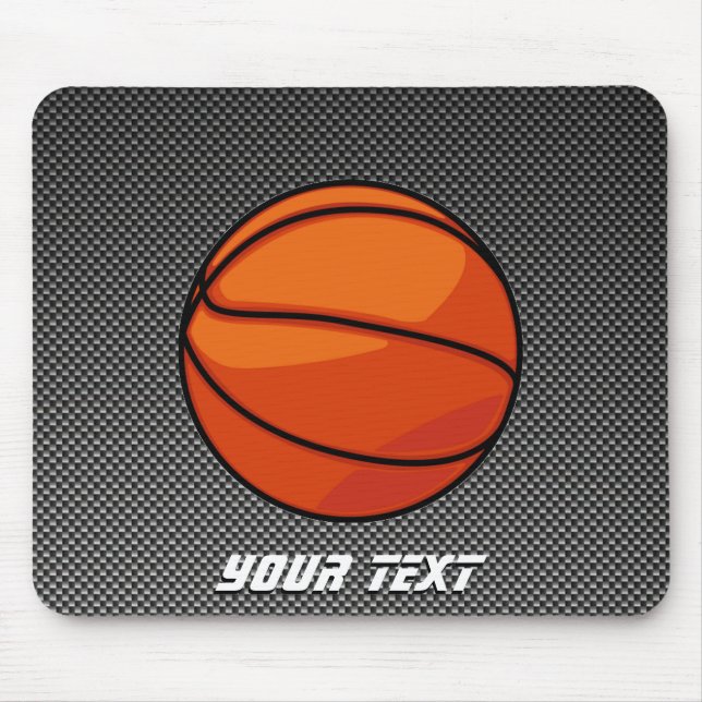 Carbon Fibre look Basketball Mouse Mat (Front)