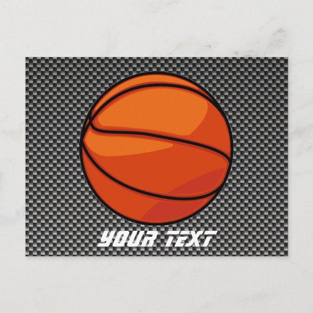 Carbon Fibre look Basketball Postcard (Front)