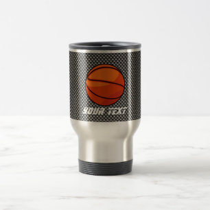 Carbon Fibre look Basketball Travel Mug