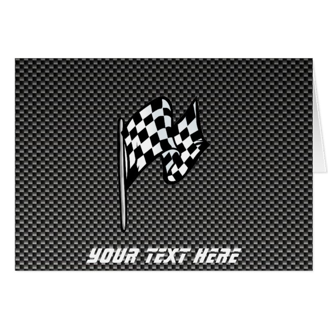 Carbon Fibre look Chequered Flag (Front Horizontal)