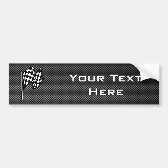 Carbon Fibre look Chequered Flag Bumper Sticker (Front)