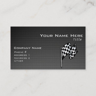 Carbon Fibre look Chequered Flag Business Card