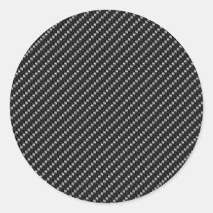 Carbon Fibre Look Classic Round Sticker