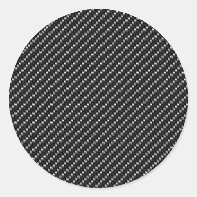 Carbon Fibre Look Classic Round Sticker (Front)