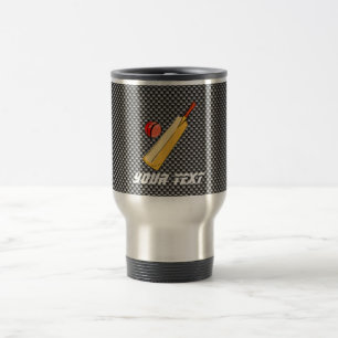 Carbon Fibre look Cricket Travel Mug