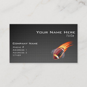 Carbon Fibre look Flaming Football Business Card
