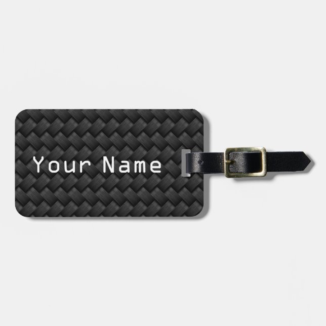 Carbon fibre luggage tag (Front Horizontal)