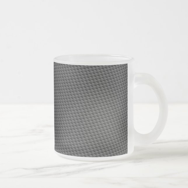 Carbon Fibre Material Frosted Glass Coffee Mug (Right)
