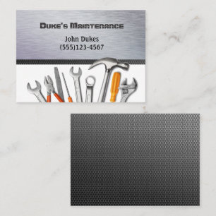 Carbon Fibre Metal Tools Handyman Maintenance Business Card
