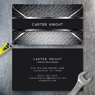 Carbon Fibre Modern Industrial Professional Business Card