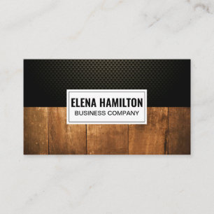 Carbon Fibre   Old Wood Grain Business Card