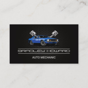 Carbon Fibre Pattern   Auto Logo Pistons Business Card