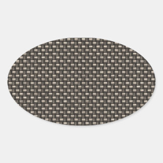 Carbon Fibre Pattern (Faux) Oval Sticker