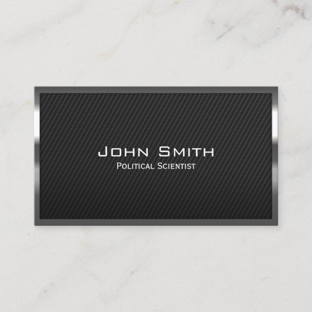 Carbon Fibre Political Scientist Business Card (Front)