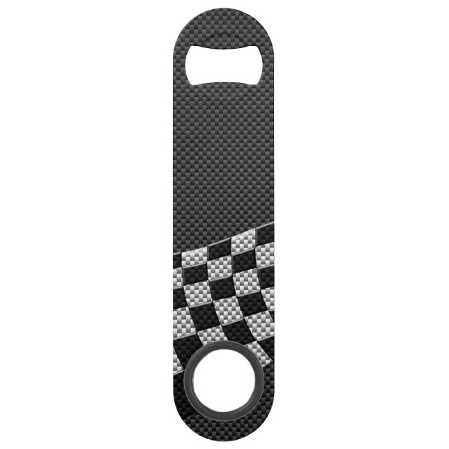 Carbon Fibre Racing Flag Wave Print Decor (Front)
