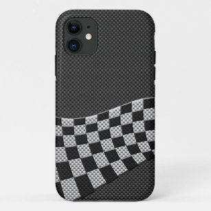 Carbon Fibre Racing Flag Wave Print Decor Case-Mate iPhone Case