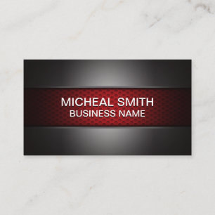 Carbon Fibre Red   Dark Metallic Business Card