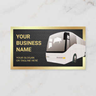 Carbon Fibre Sightseeing Tour Bus Travel Agent Business Card