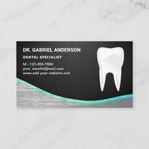 Carbon Fibre Steel Tooth Dental Clinic Dentist Business Card