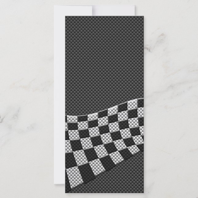 Carbon Fibre Style Racing Flag Wave Decor (Front)