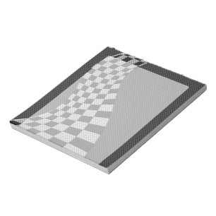 Carbon Fibre Style Racing Flag Wave Decor Notepad