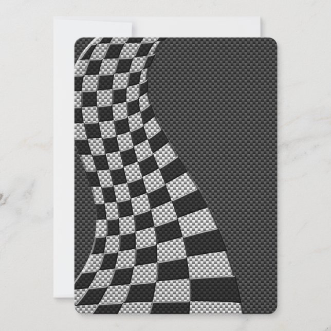 Carbon Fibre Style Racing Flag Wave Print (Front)