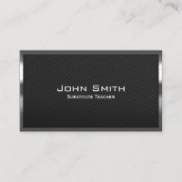 Carbon Fibre Substitute Teacher Business Card