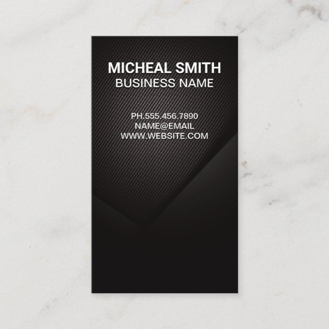 Carbon Fibre Texture Dark Background Business Card (Front)