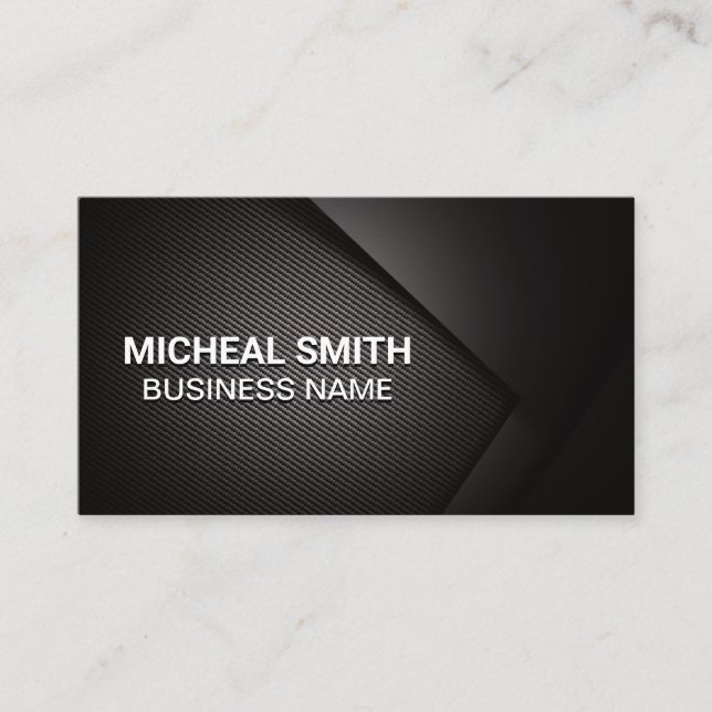 Carbon Fibre Texture Dark Background Business Card (Front)