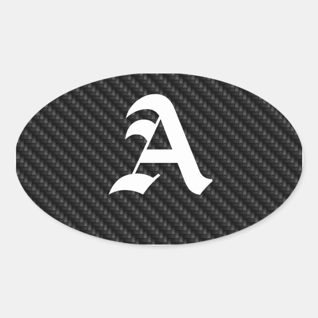 Carbon Fibre Texture Oval Sticker (Front)