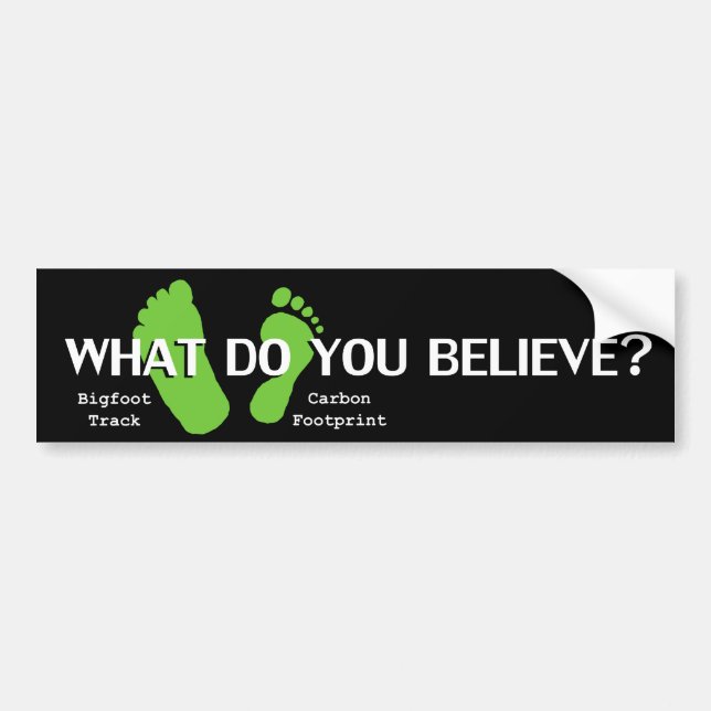 Carbon Footprint and Bigfoot Track Bumper Sticker (Front)
