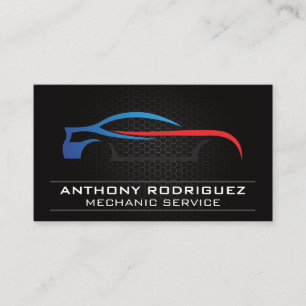Carbon Metal Pattern   Auto Sports Logo Business Card