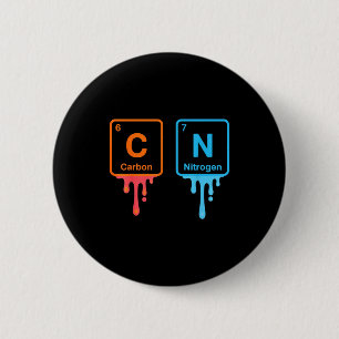 Carbon Nitrogen Science Design Fun Chemistry Lover 6 Cm Round Badge